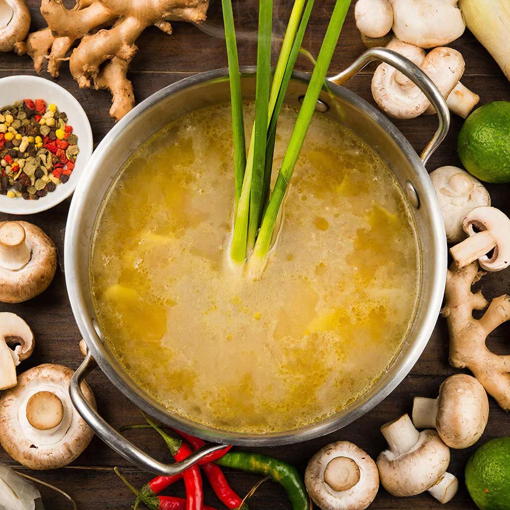 Ароматизация бульона для том кха Приготовление бульона для супа том кха