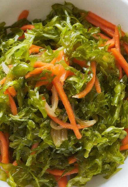 Салат с морской капустой и морковью по-корейски