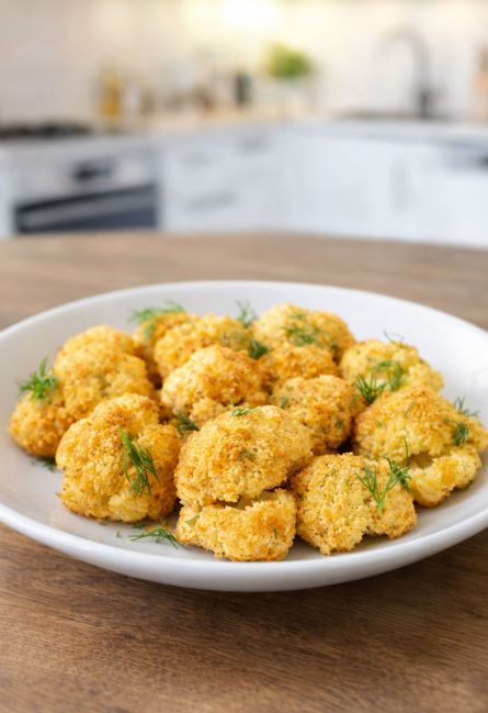 Запечённая цветная капуста в хрустящих сухарях с паприкой и куркумой