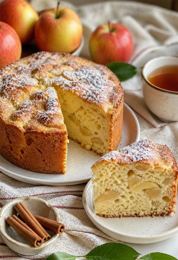 Классическая шарлотка с яблоками в духовке