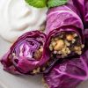 Рулетики из красной капусты с начинкой из булгура