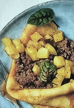 Начинка для блинов из куриной печени с яблоком