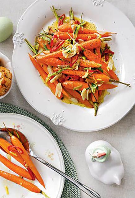 Морковь с имбирем, чесноком и зеленым луком