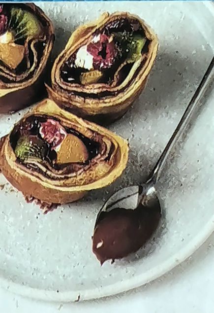 Начинка для блинов из шоколадно-ореховой пасты с малиной