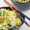 Рис с зелеными овощами и орехами