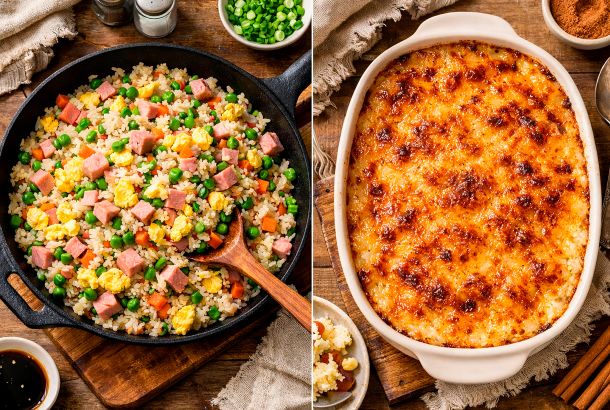 Что приготовить из вареного риса – жареный рис и пудинг