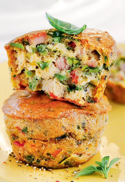 Маффины с колбасой и болгарским перцем