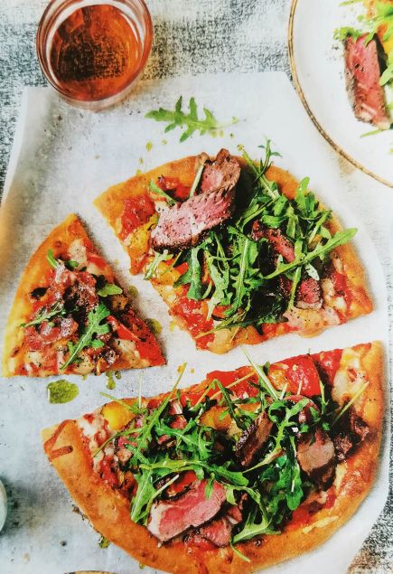 Острая пицца со стейком