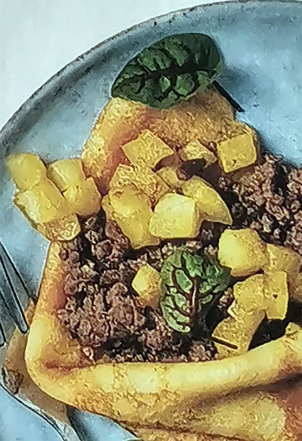 Начинка для блинов из куриной печени с яблоком